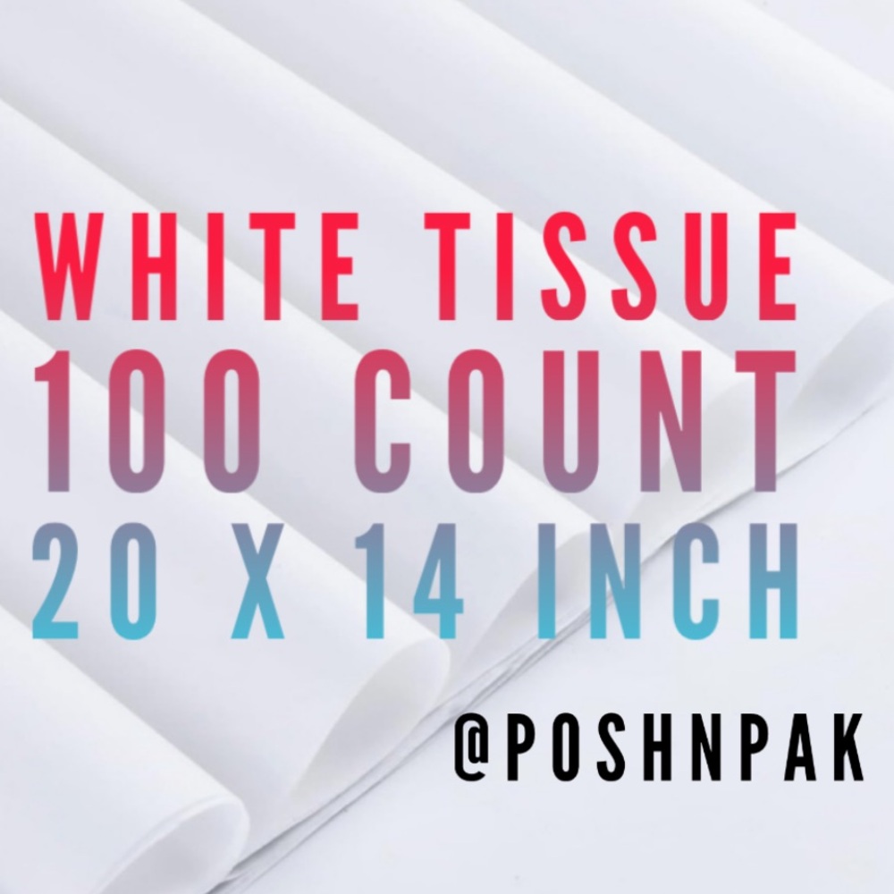 100 SHEETS 🤍 TISSUE PAPER - White , Large size 20 x 14 inch
